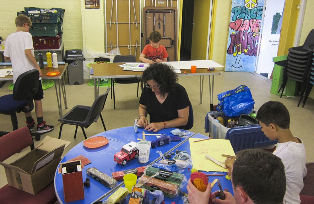 Lillington Youth Group creating a set for The Short Circuit film